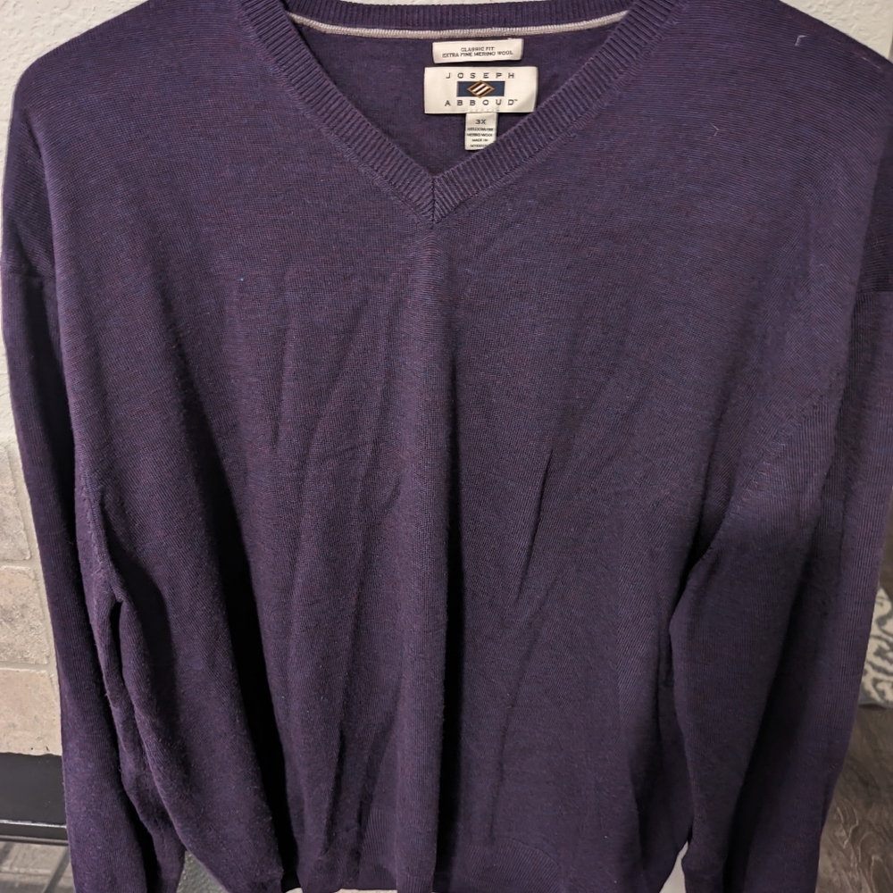 JOSEPH ABBOUD MENS Purple Merino Wool Sweater